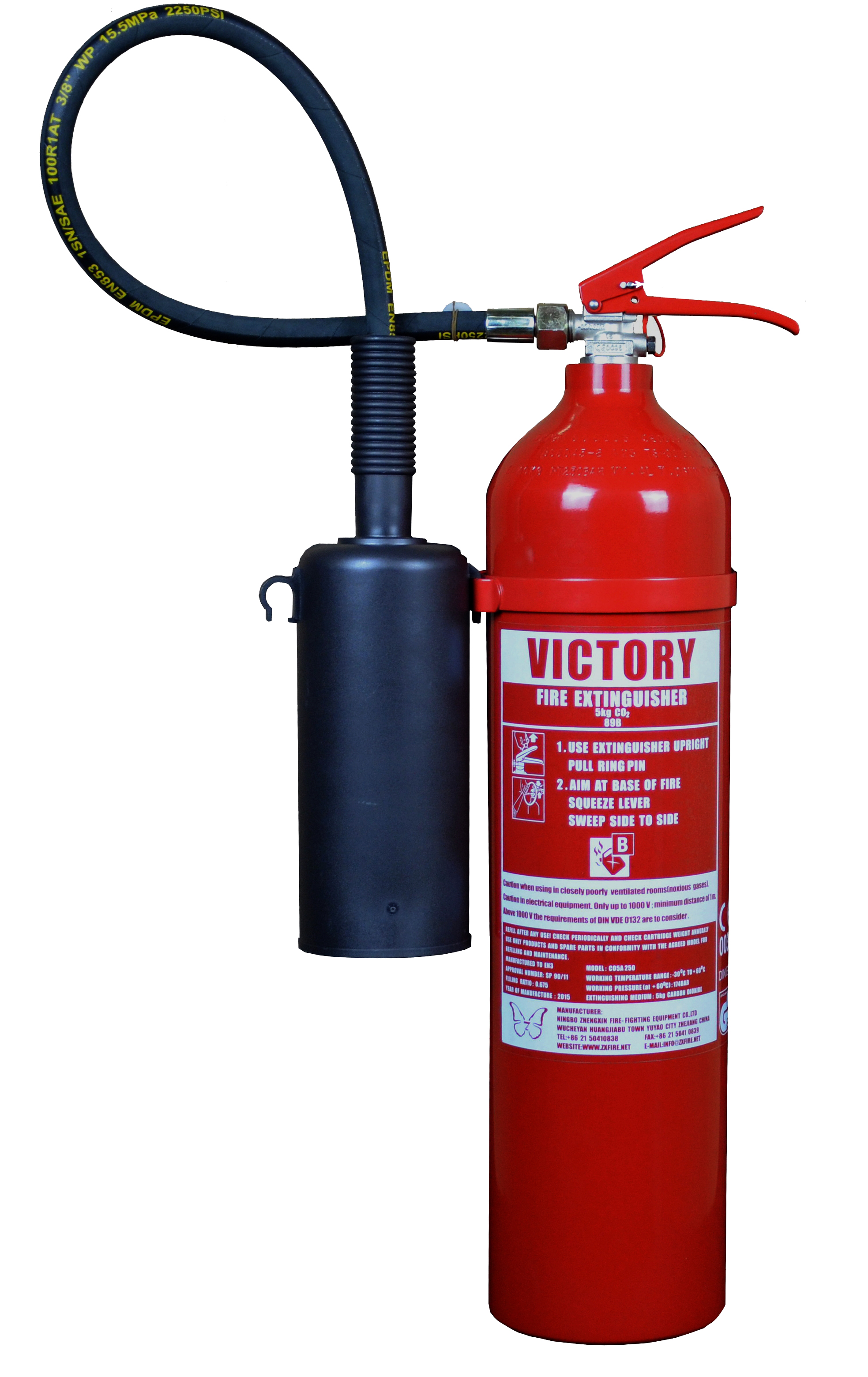 5KG CO2 FIRE EXTINGUISHER ALUMINUM CYLINDER MODEL:CO5A-250[2]