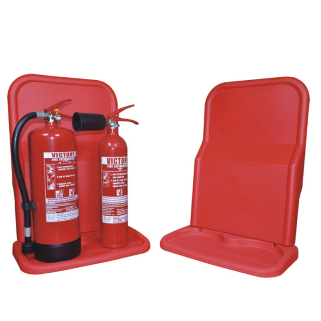 PLASTIC EXTINGUISHER  DOUBLE CHROME STAND