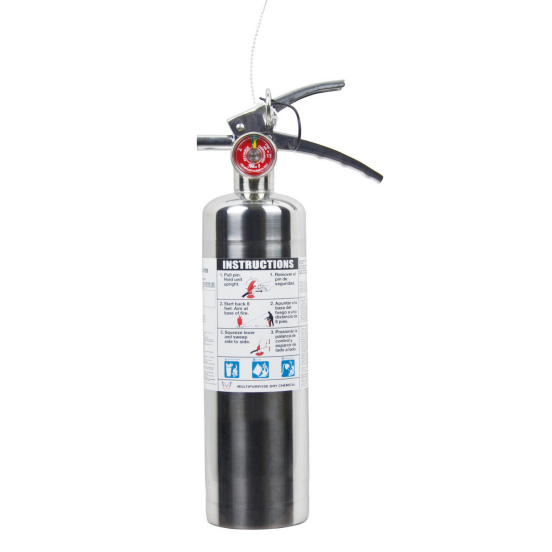 HEAVY DUTY/PREMIUM ABC DRY CHEMICAL STAINLESS STEEL 2.5LB FIRE EXTINGUISHER MODEL:PD2.5LB-S