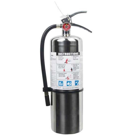 HEAVY DUTY/PREMIUM ABC DRY CHEMICAL STAINLESS STEEL 10LB FIRE EXTINGUISHER MODEL:PD10LB-S